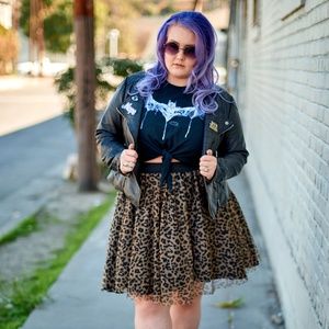 Torrid leopard tulle skater skirt plus size 0X